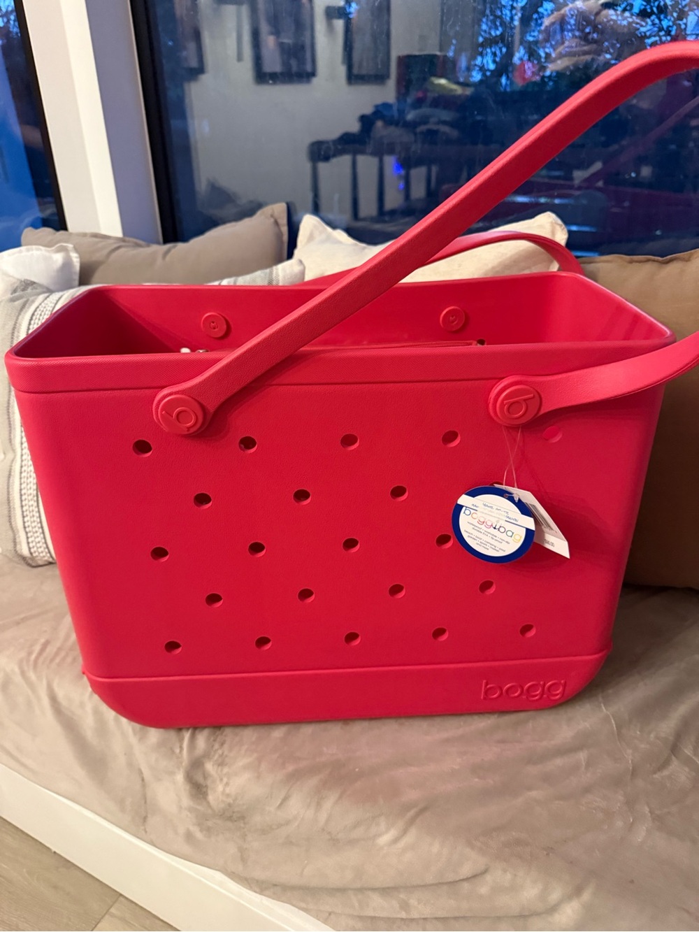 BOGG BAG Bright Pink Grosgrain Handle Tote